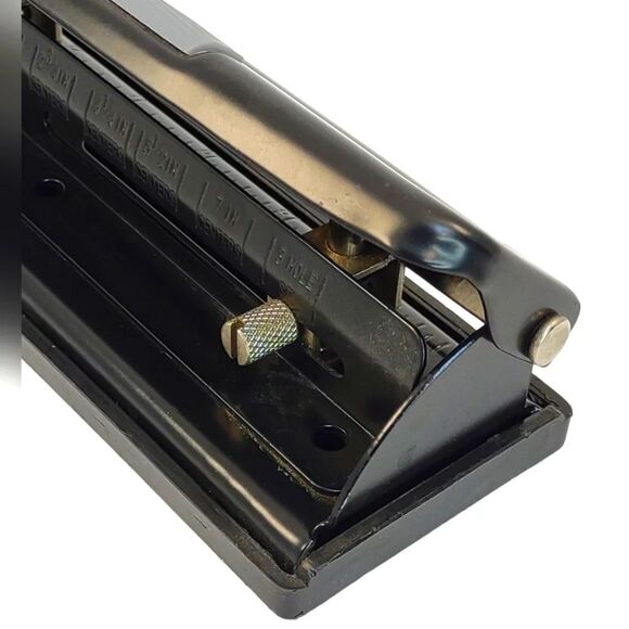 Hole Punch with Padded Handle, 11 Sheet Capacity, Black Adjustable 2-3 - Picture 12 of 13